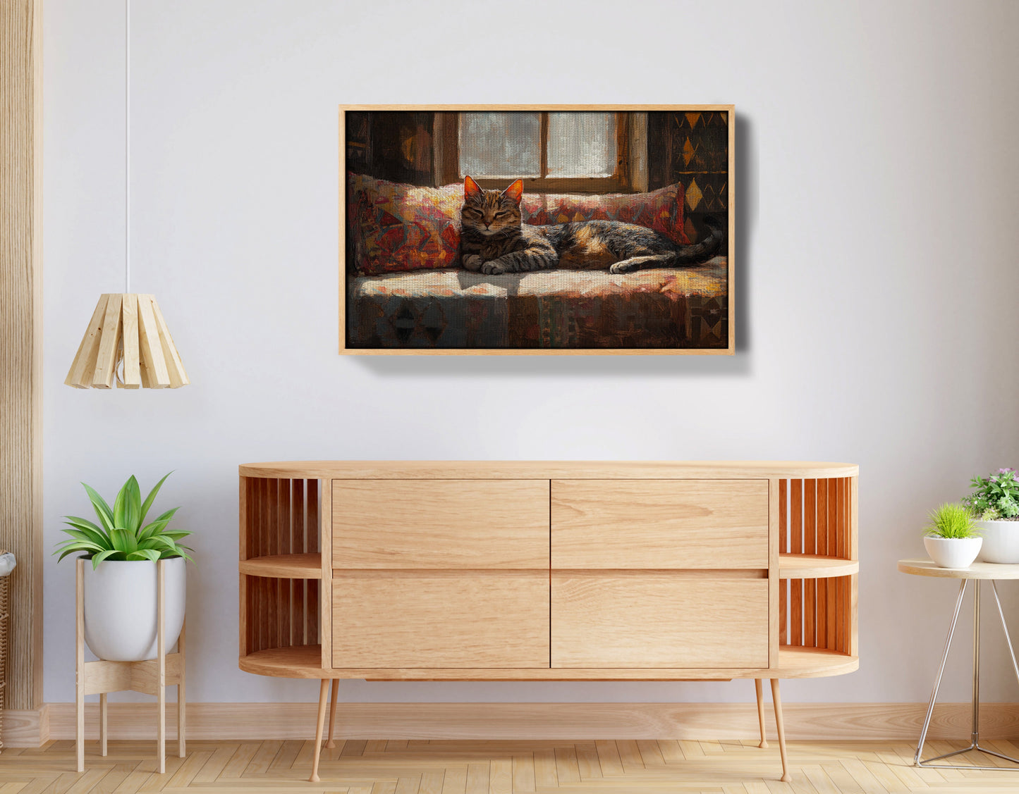 Tabby Cat Cozy Couch African American canvas print view 50