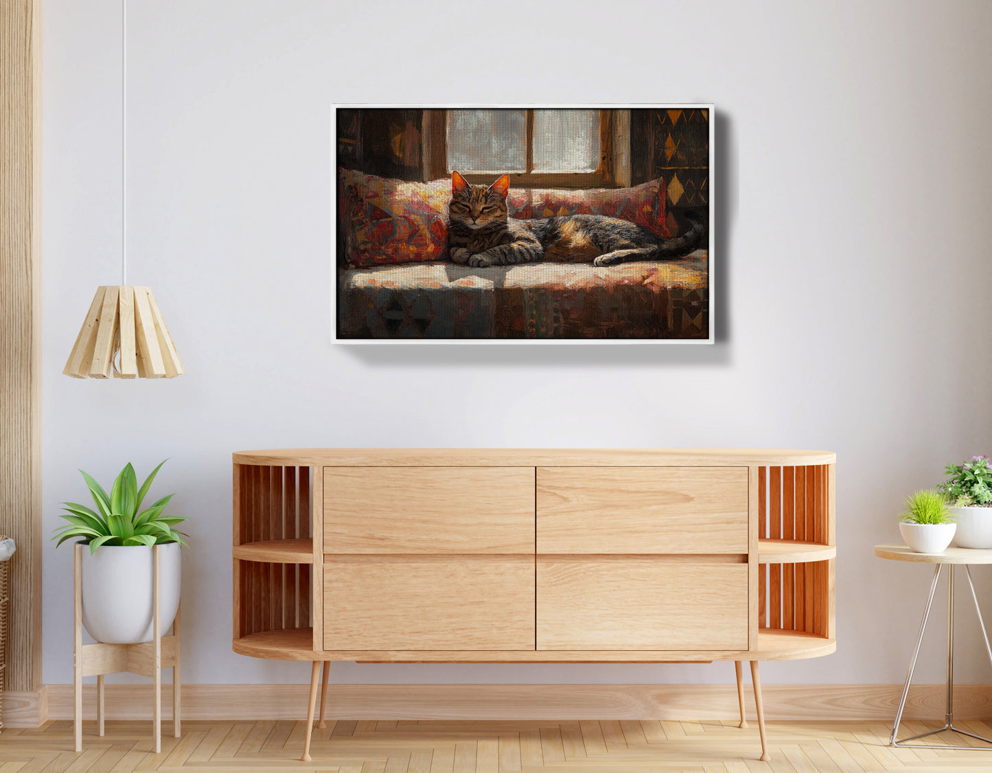 Tabby Cat Cozy Couch African American canvas print view 62