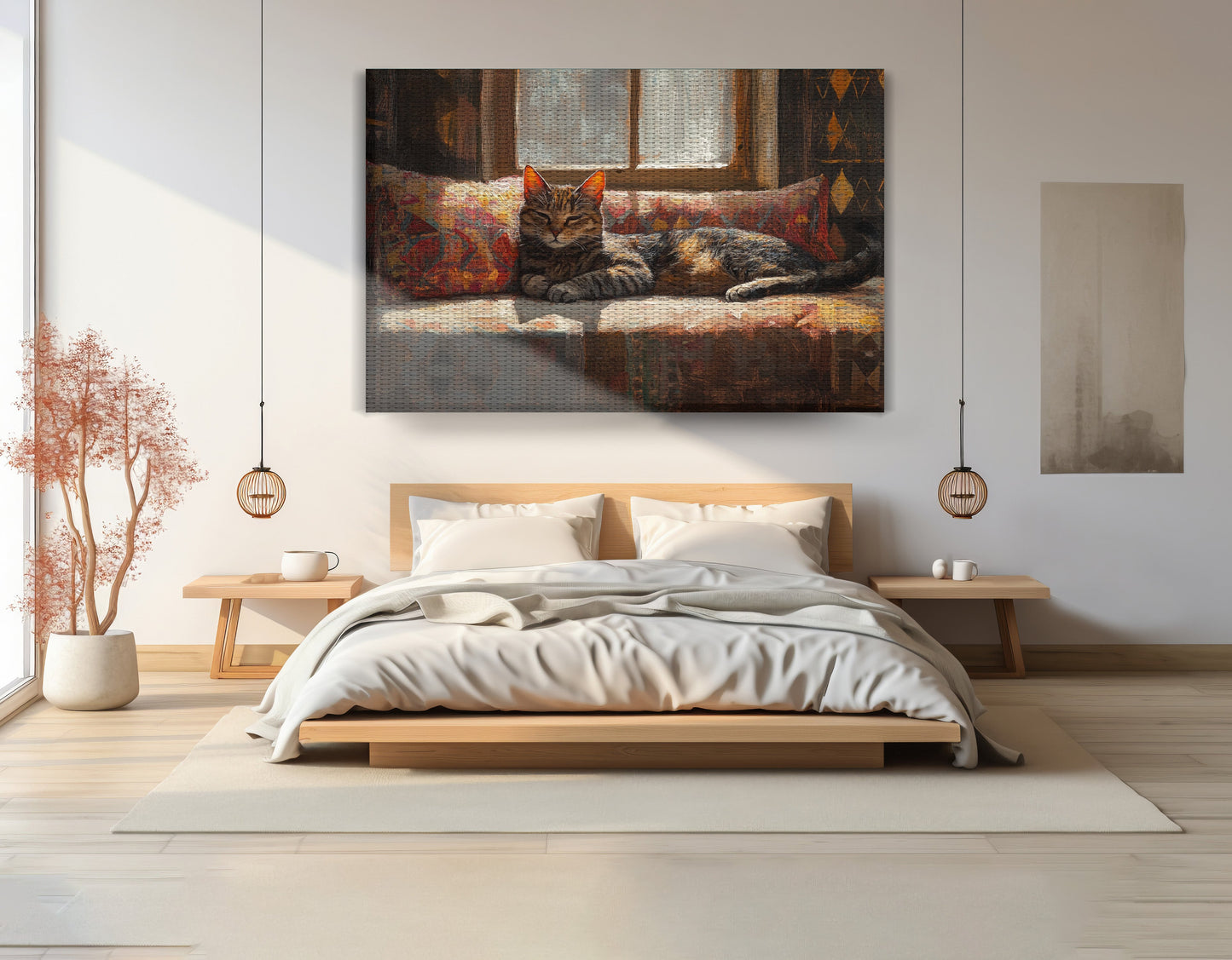 Tabby Cat Cozy Couch African American canvas print view 15