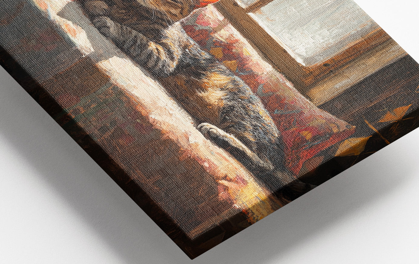 Tabby Cat Cozy Couch African American canvas print view 16