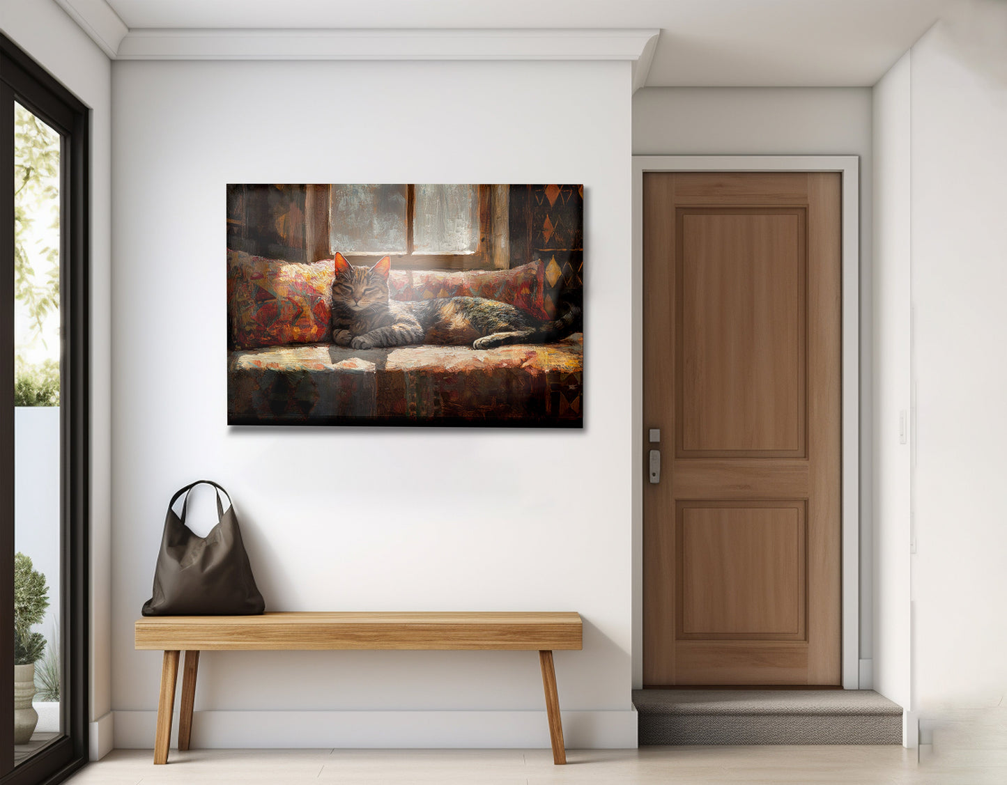 Tabby Cat Cozy Couch African American canvas print view 23