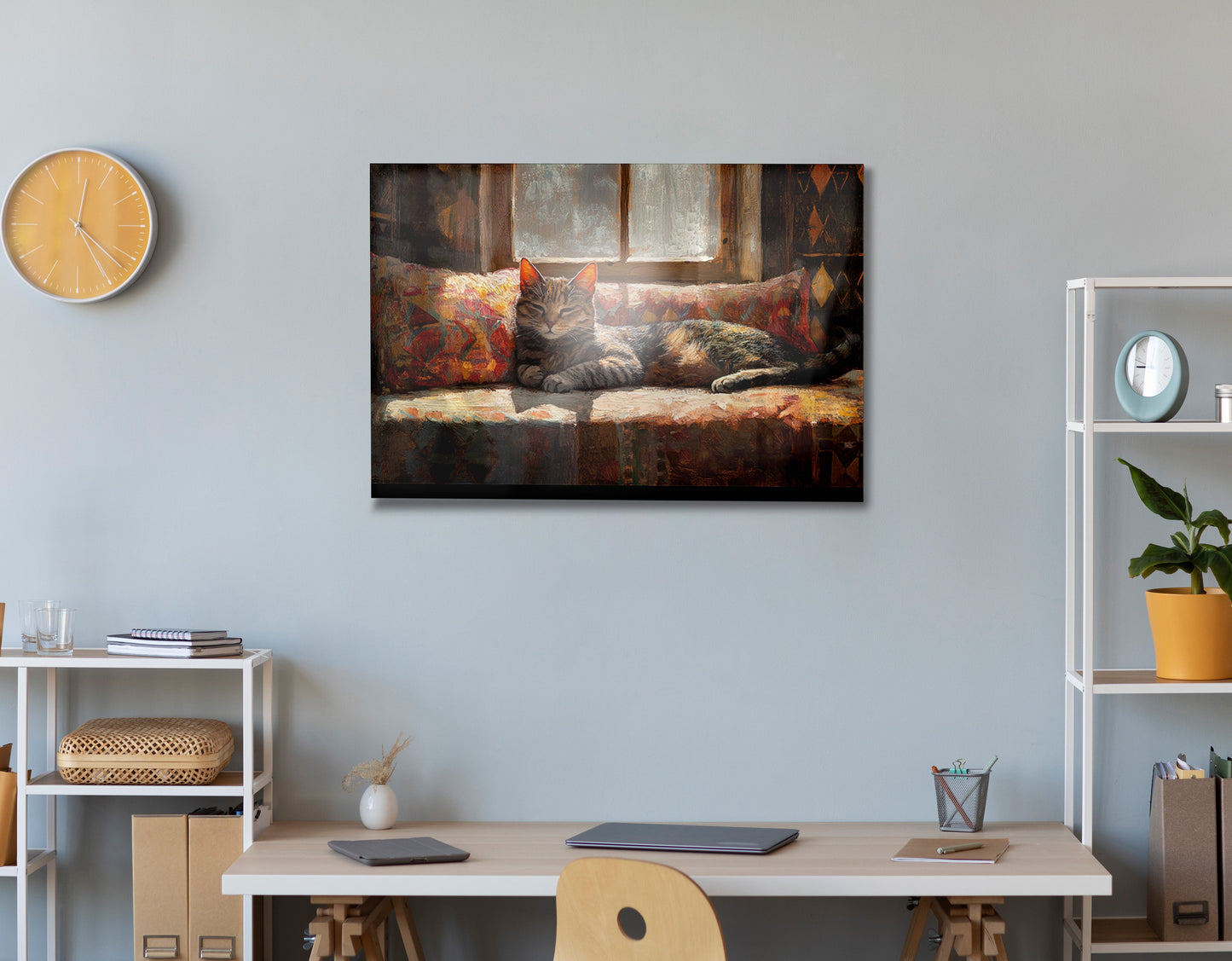 Tabby Cat Cozy Couch African American canvas print view 24