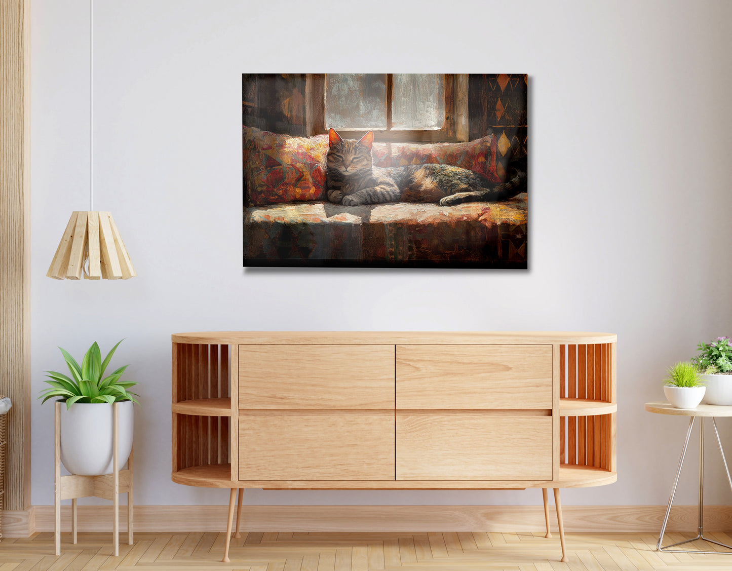 Tabby Cat Cozy Couch African American canvas print view 20