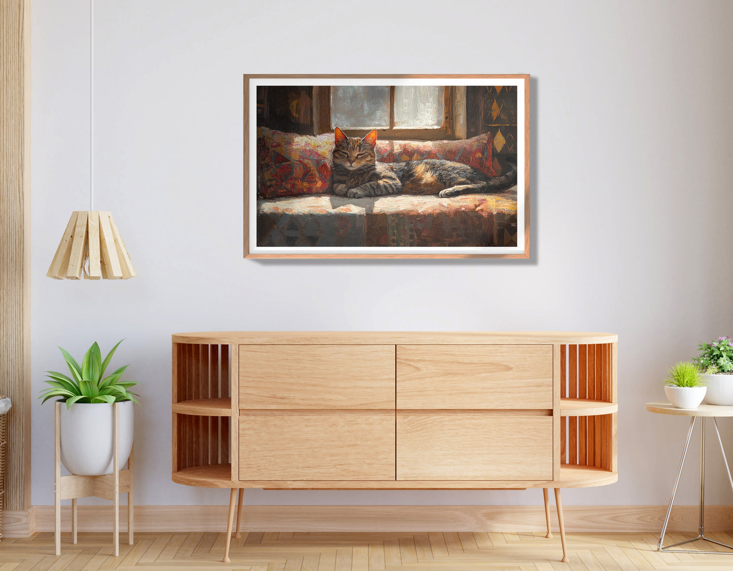 Tabby Cat Cozy Couch African American canvas print view 80