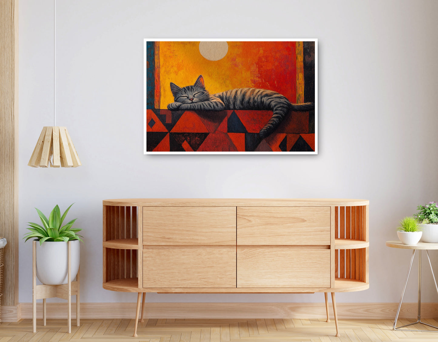 Alternate view of Sleeping Cat Sunset African American canvas print