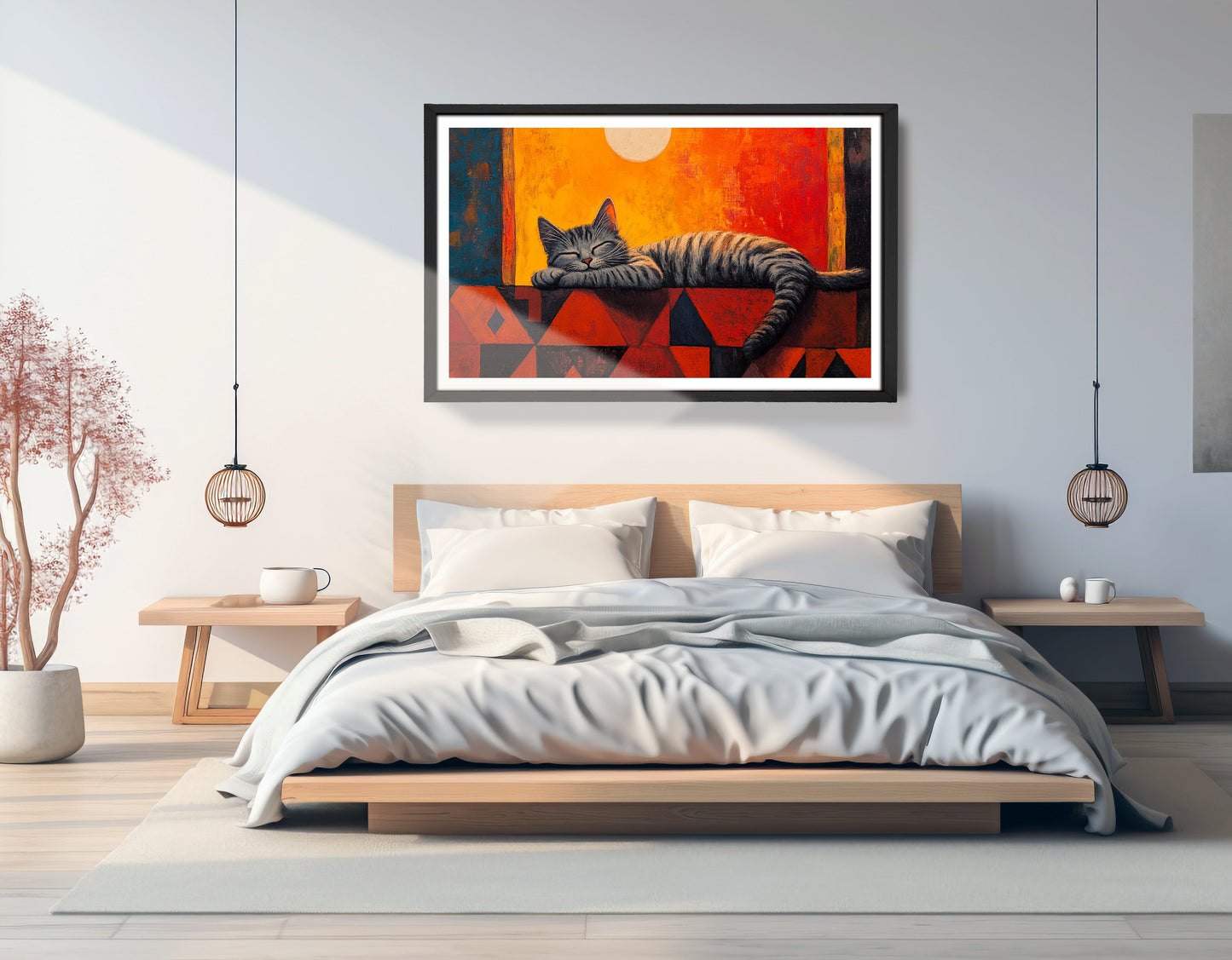 Sleeping Cat Sunset African American canvas print view 69