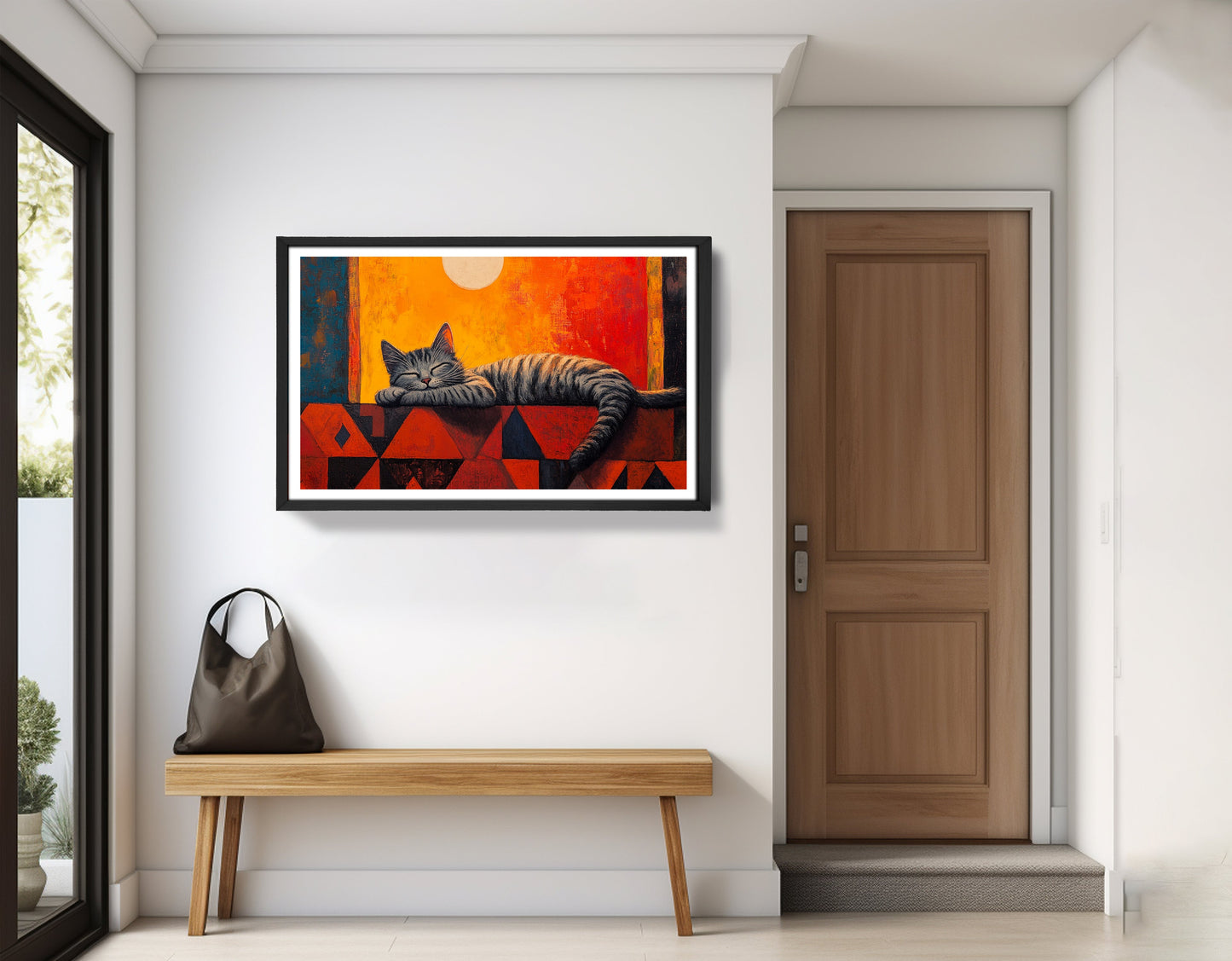Sleeping Cat Sunset African American canvas print view 71