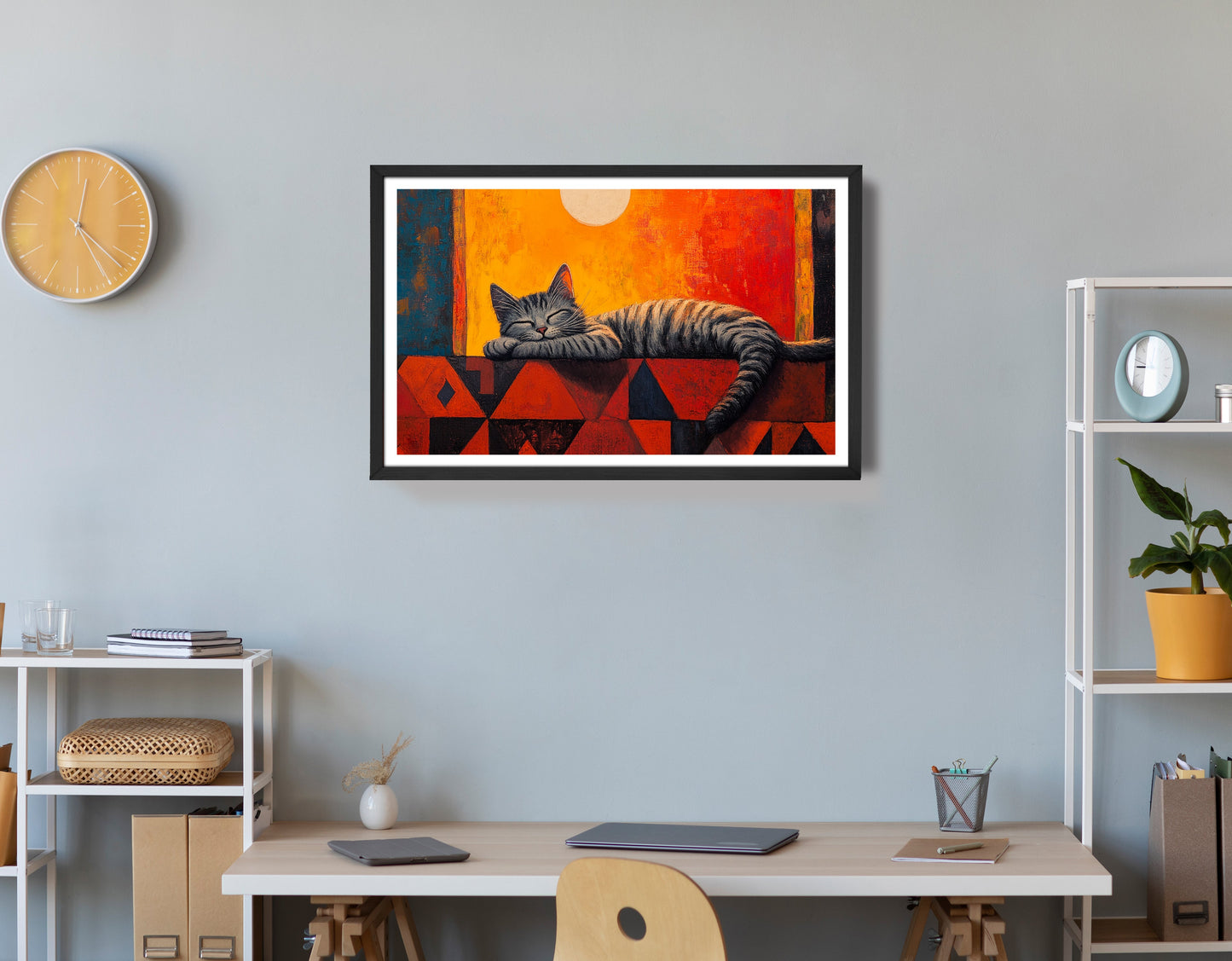 Sleeping Cat Sunset African American canvas print view 72
