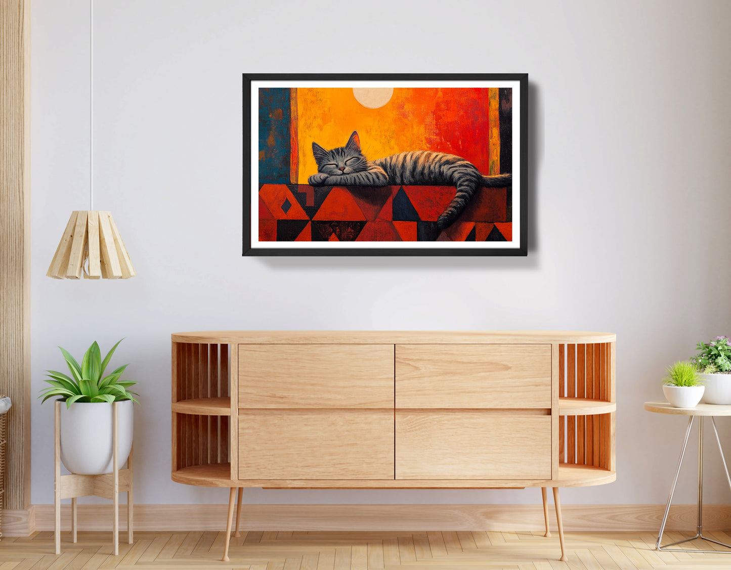 Sleeping Cat Sunset African American canvas print view 68