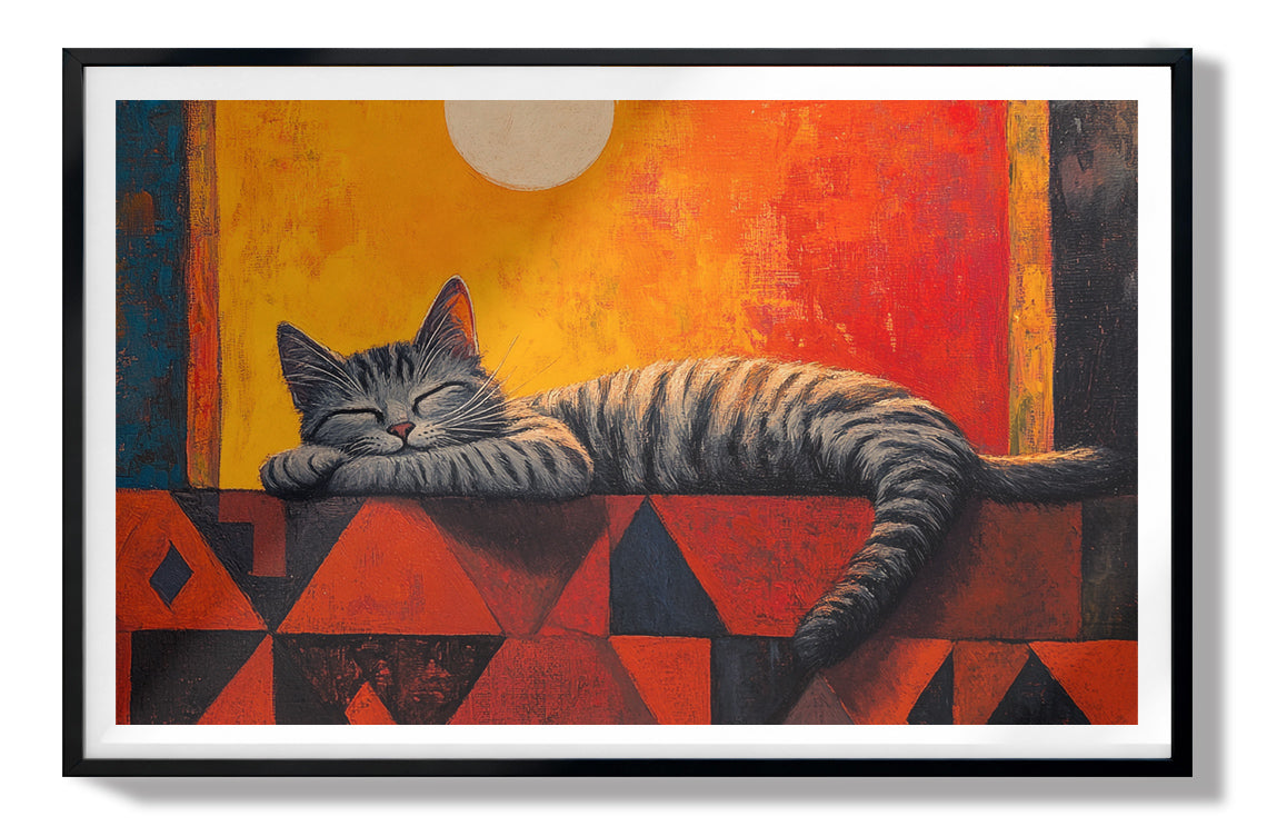 Sleeping Cat Sunset African American canvas print view 67