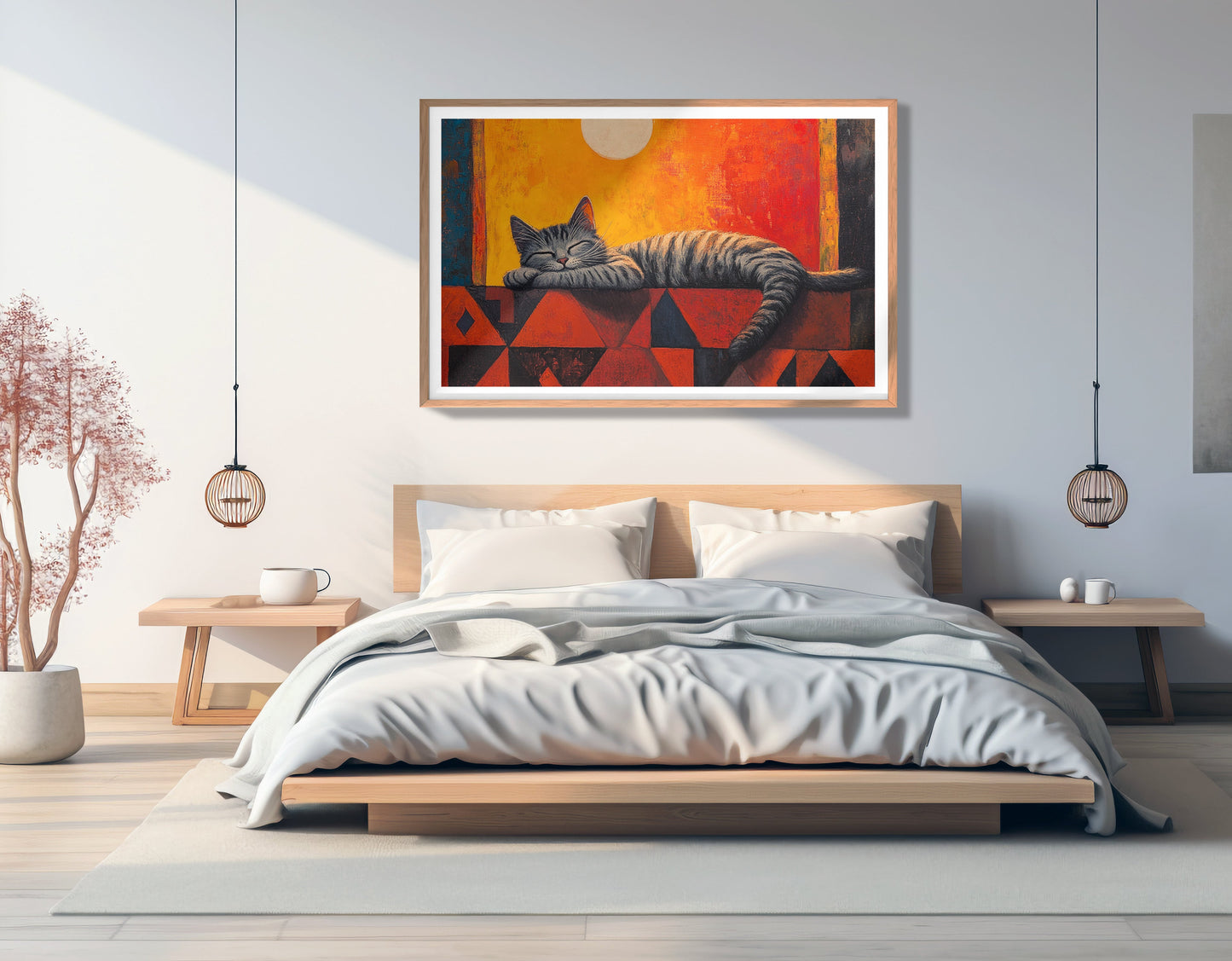 Sleeping Cat Sunset African American canvas print view 81