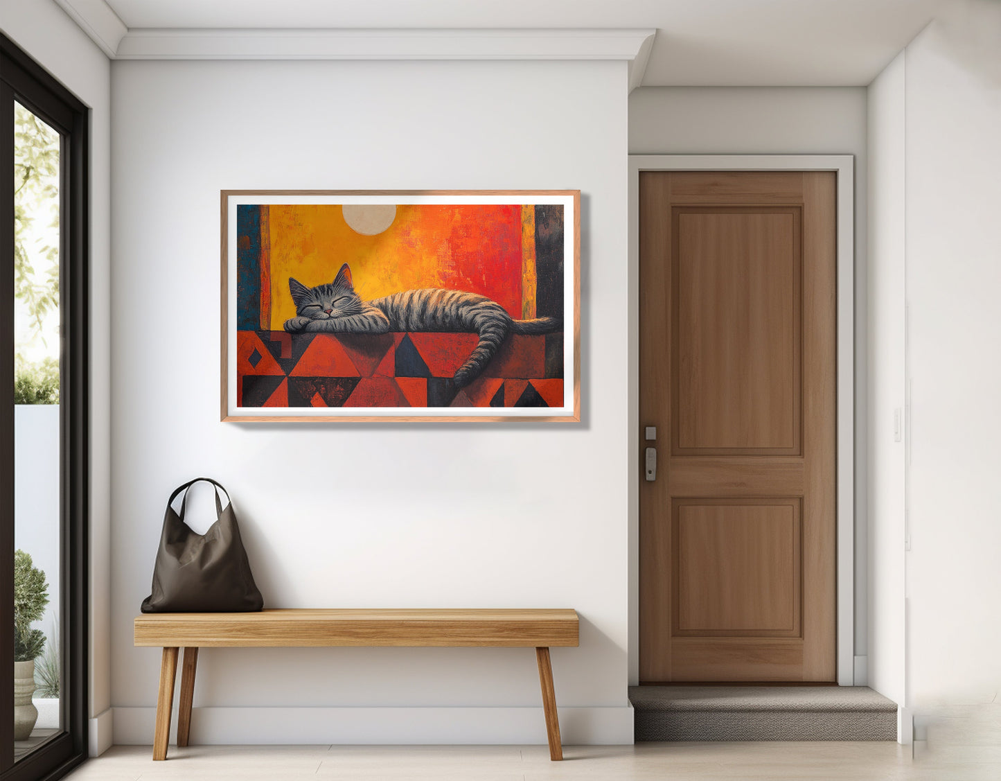 Sleeping Cat Sunset African American canvas print view 83