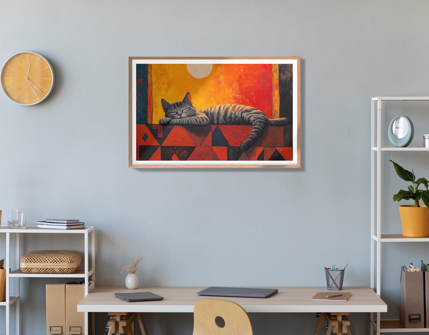 Sleeping Cat Sunset African American canvas print view 84