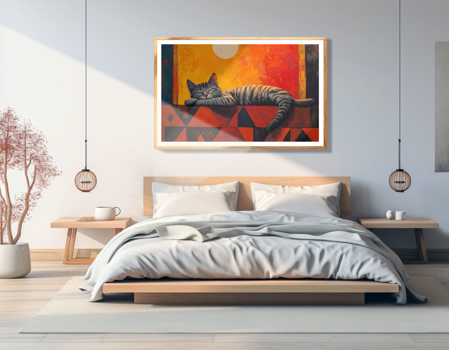 Sleeping Cat Sunset African American canvas print view 75