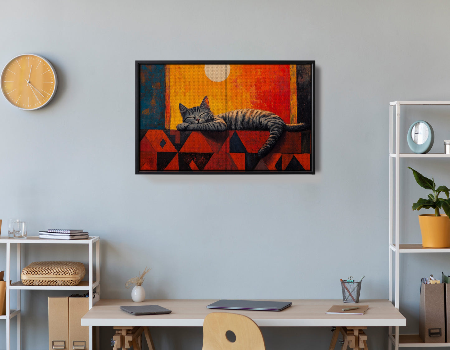 Sleeping Cat Sunset African American canvas print view 30