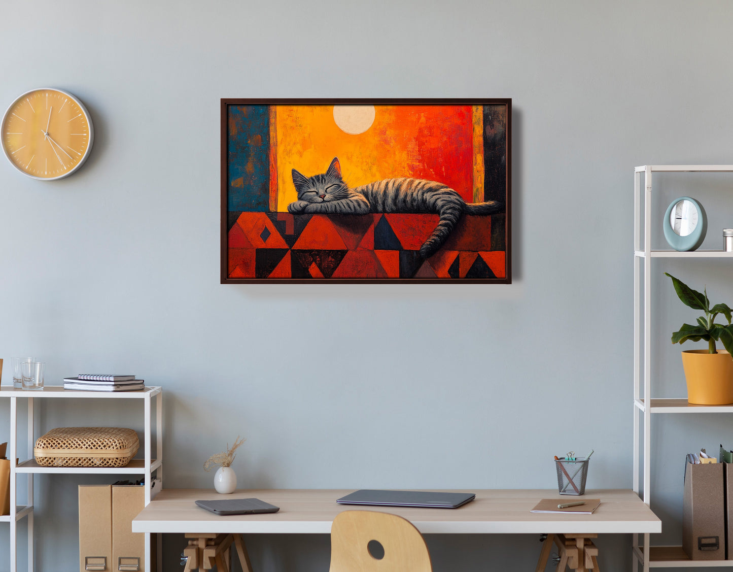 Sleeping Cat Sunset African American canvas print view 36