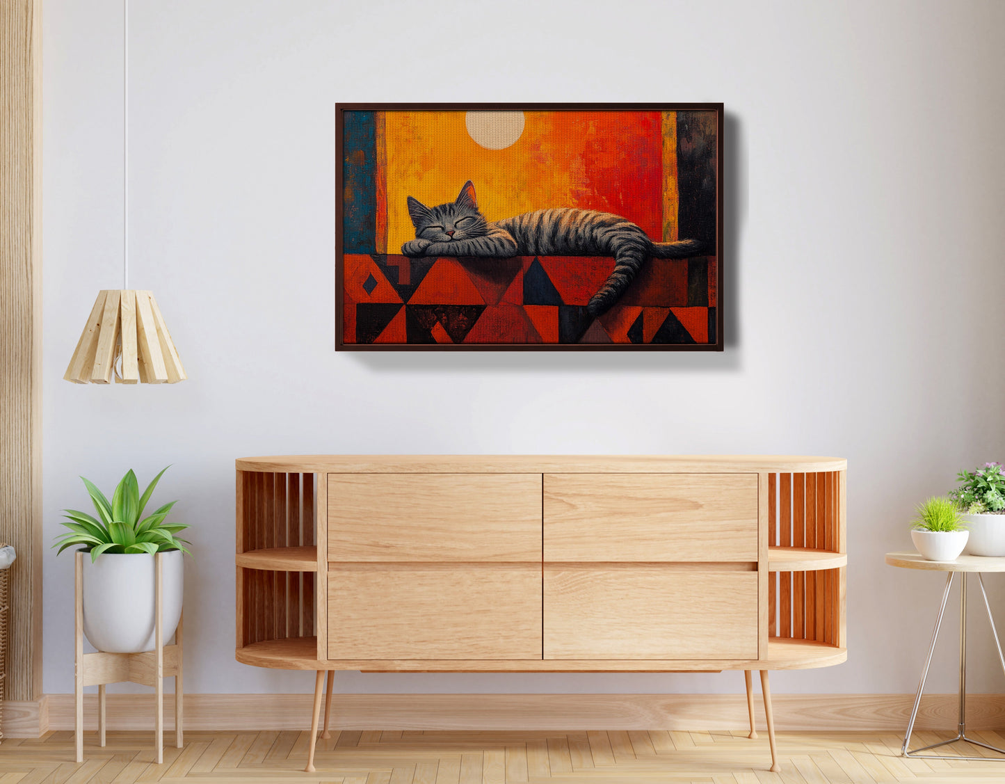 Sleeping Cat Sunset African American canvas print view 32