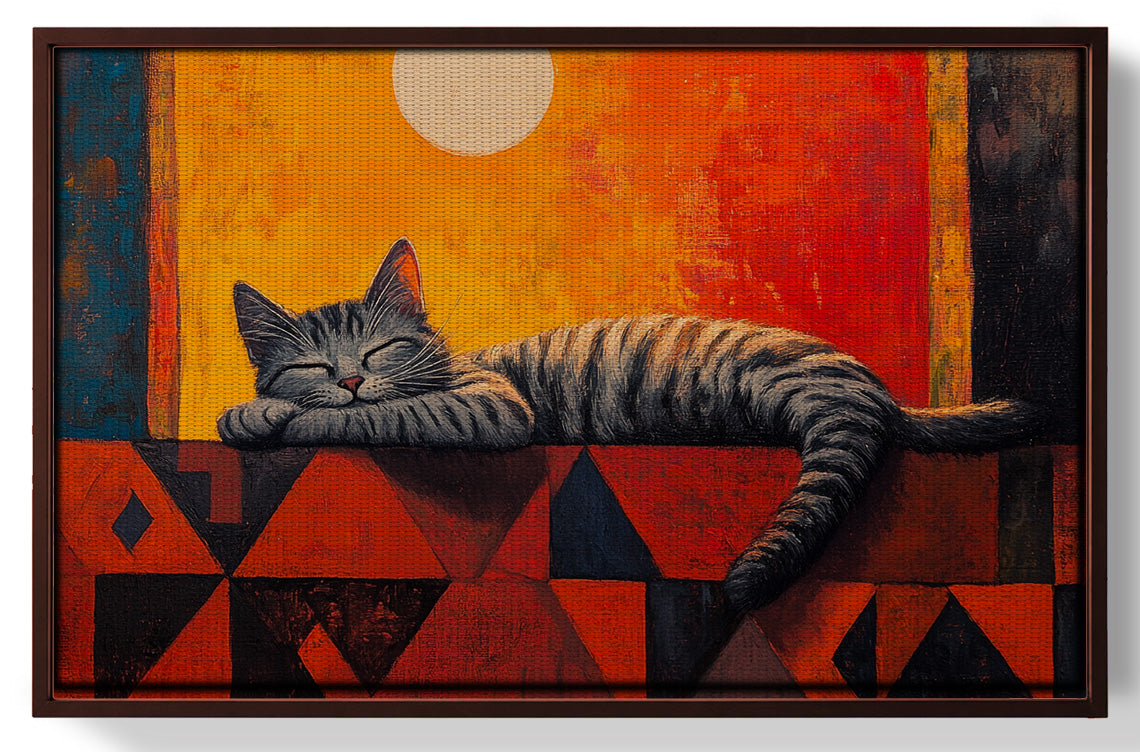 Sleeping Cat Sunset African American canvas print view 31