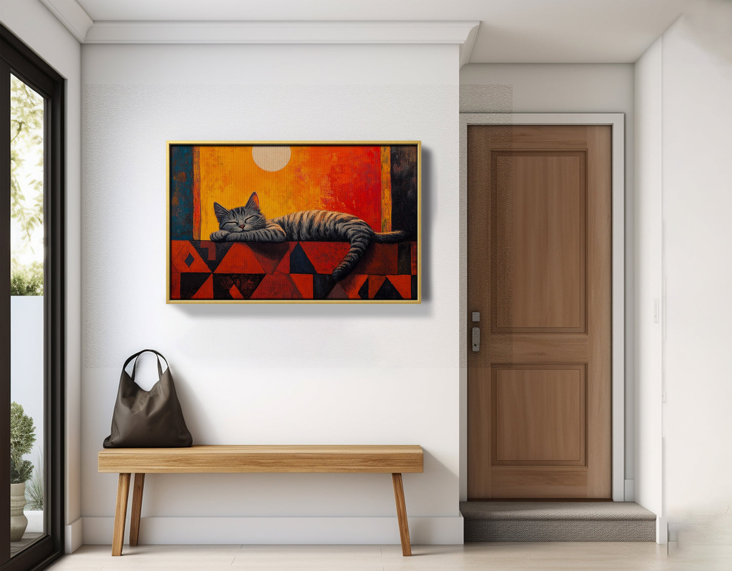 Sleeping Cat Sunset African American canvas print view 41