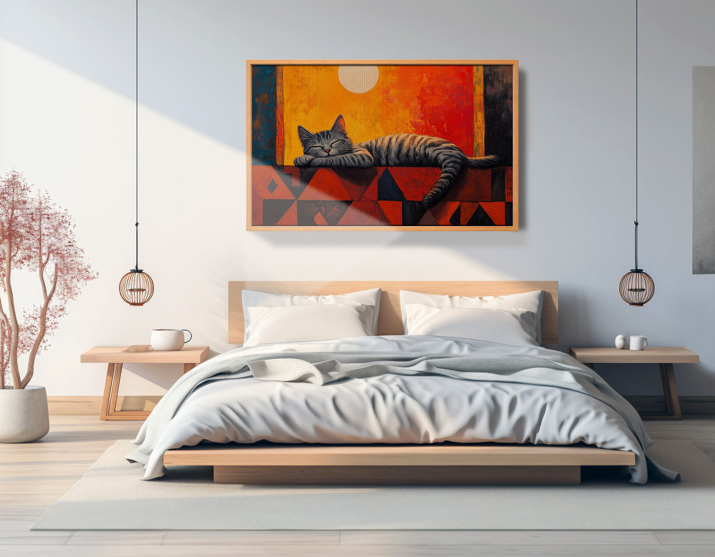Sleeping Cat Sunset African American canvas print view 45
