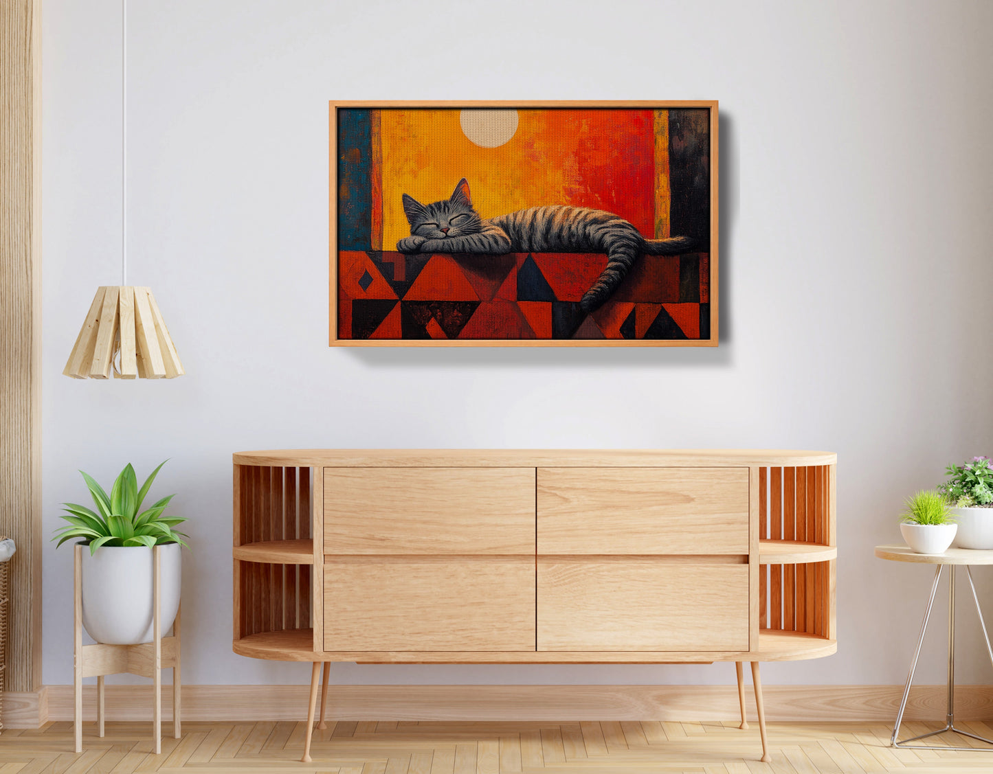 Sleeping Cat Sunset African American canvas print view 44