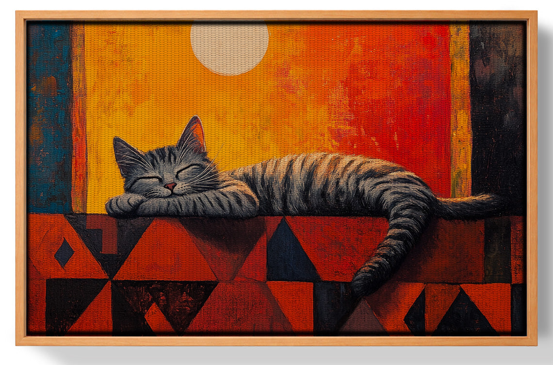 Sleeping Cat Sunset African American canvas print view 43