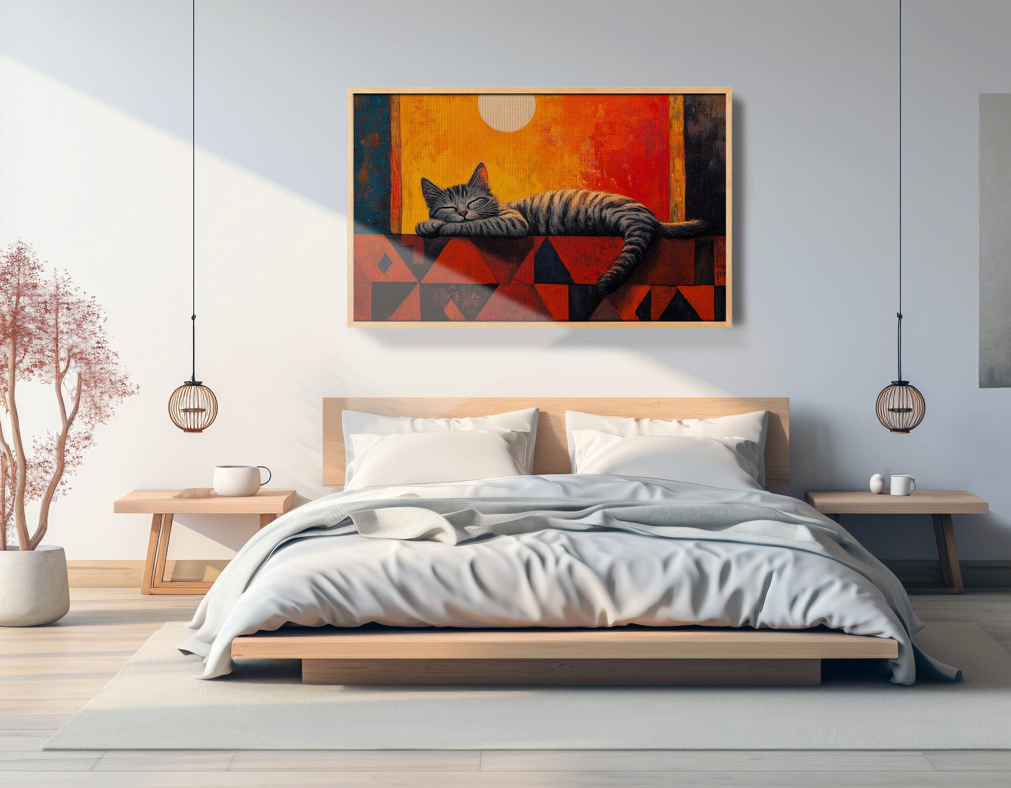 Sleeping Cat Sunset African American canvas print view 51