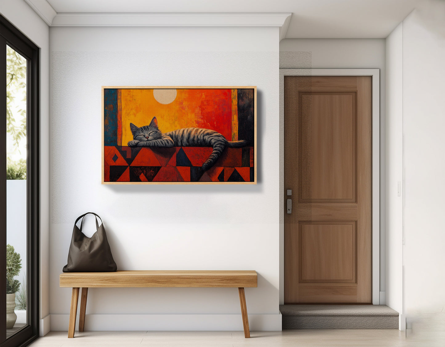 Sleeping Cat Sunset African American canvas print view 53