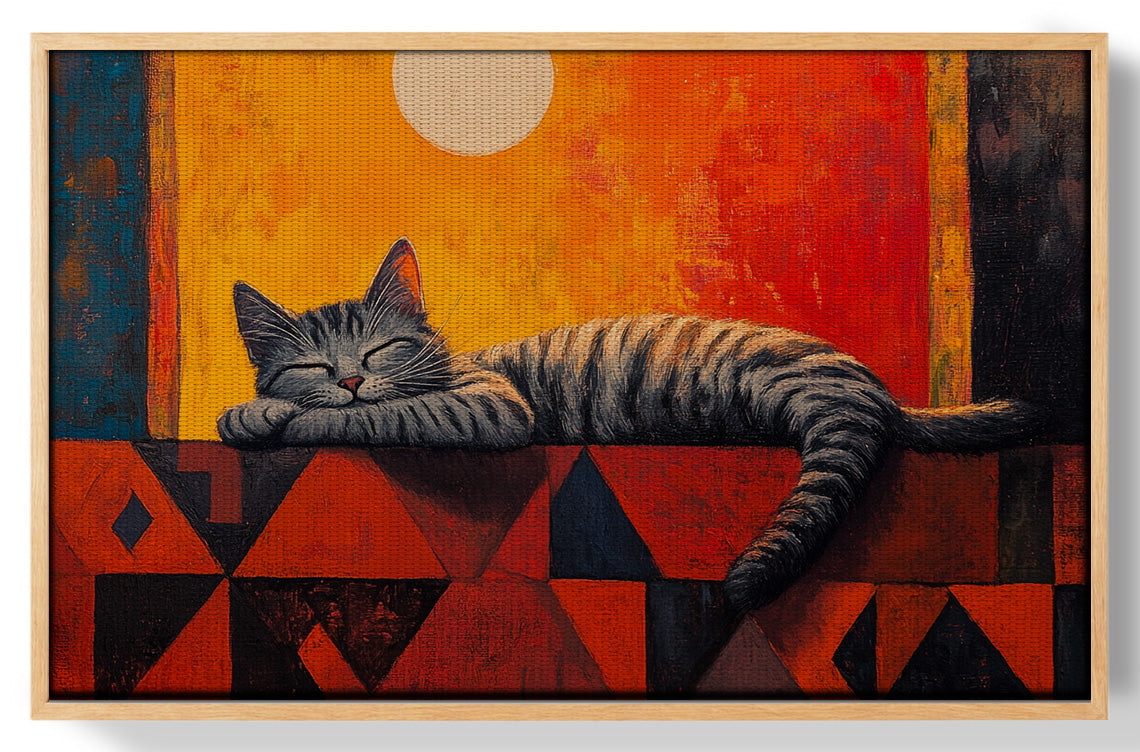 Sleeping Cat Sunset African American canvas print view 49