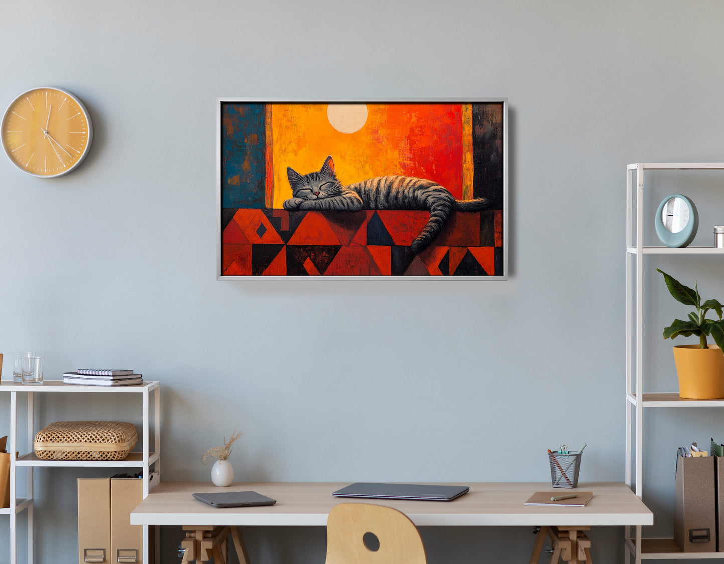 Sleeping Cat Sunset African American canvas print view 60