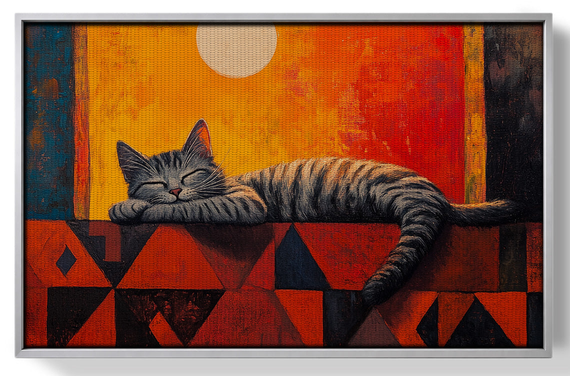 Sleeping Cat Sunset African American canvas print view 55