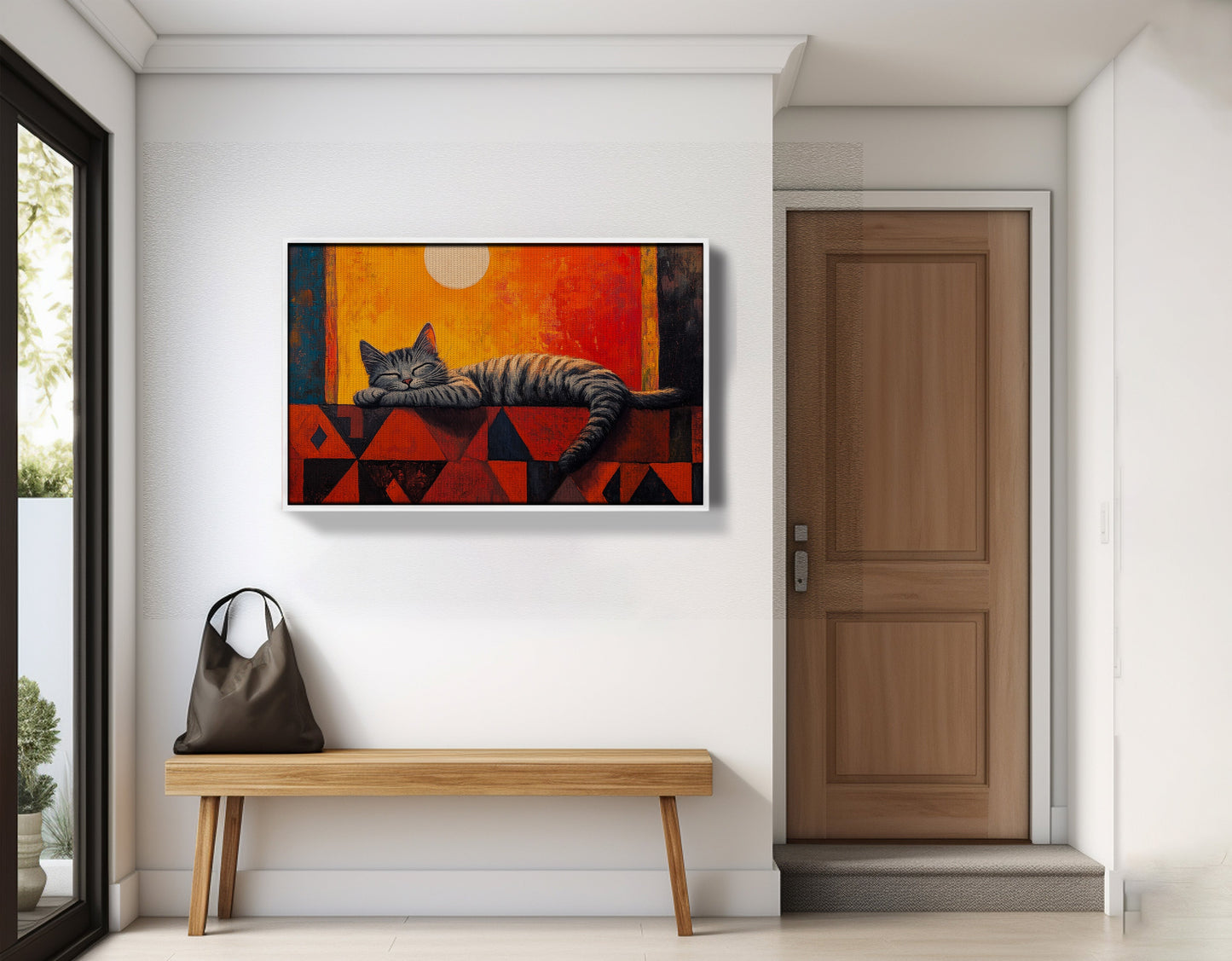 Sleeping Cat Sunset African American canvas print view 65