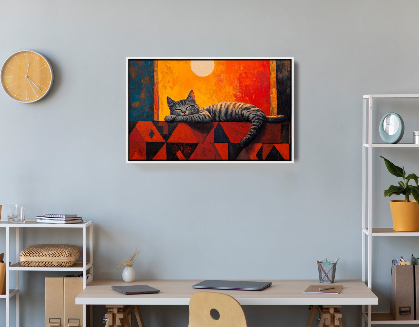 Sleeping Cat Sunset African American canvas print view 66