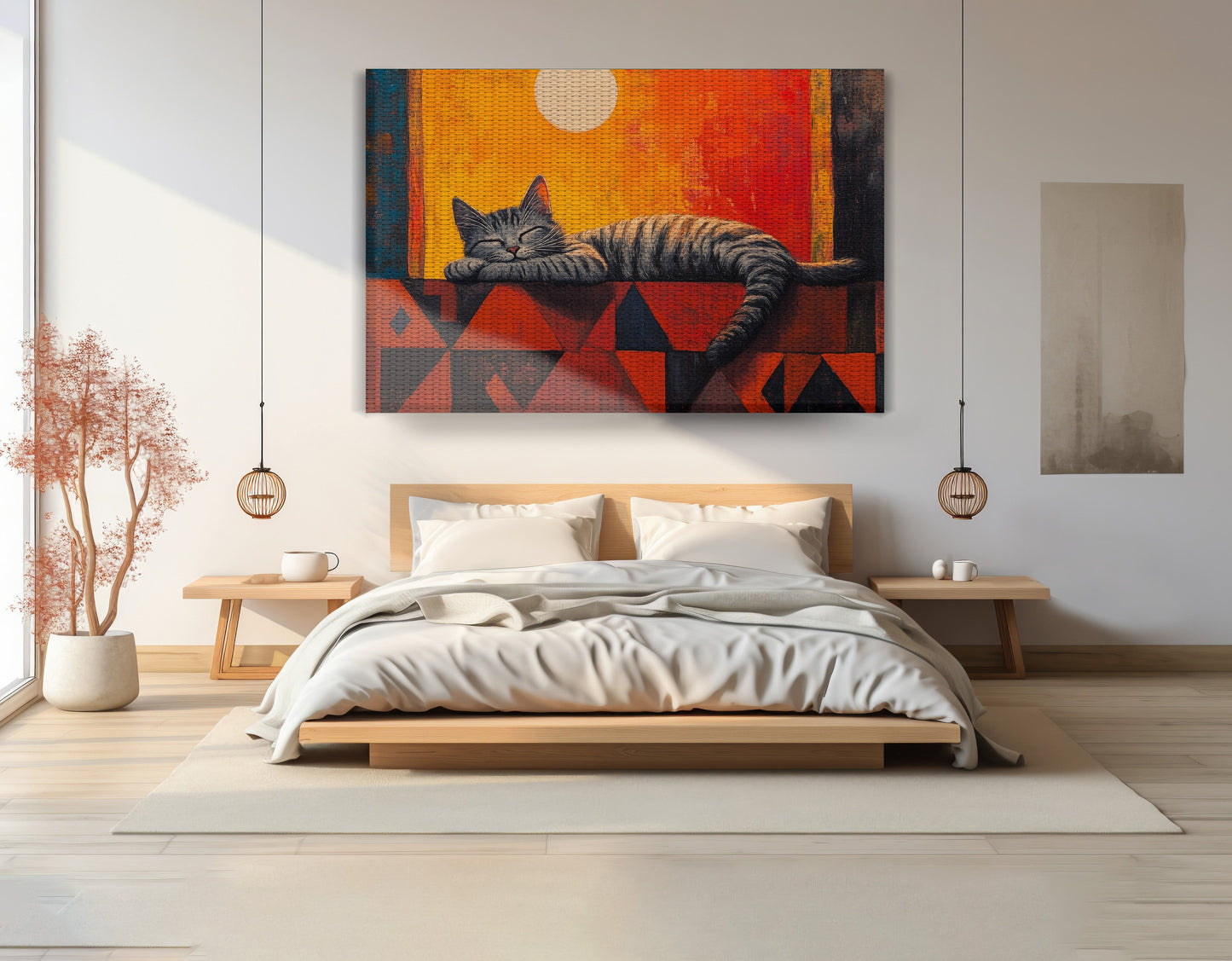 Sleeping Cat Sunset African American canvas print view 15