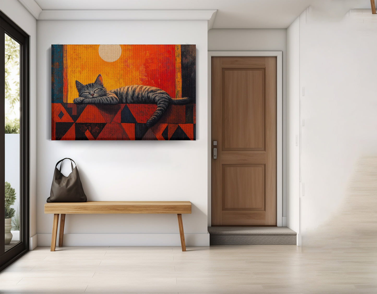 Sleeping Cat Sunset African American canvas print view 17