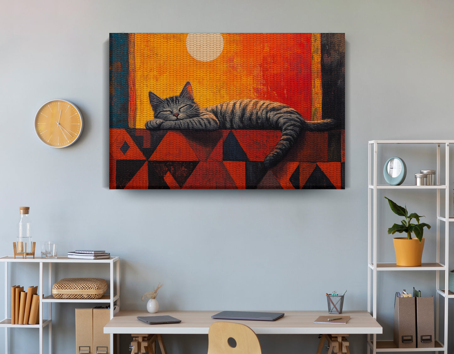 Sleeping Cat Sunset African American canvas print view 18