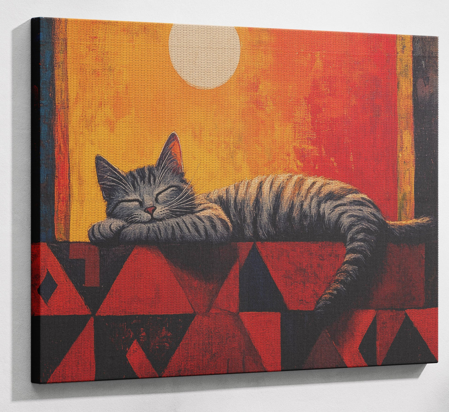 Sleeping Cat Sunset African American canvas print view 13