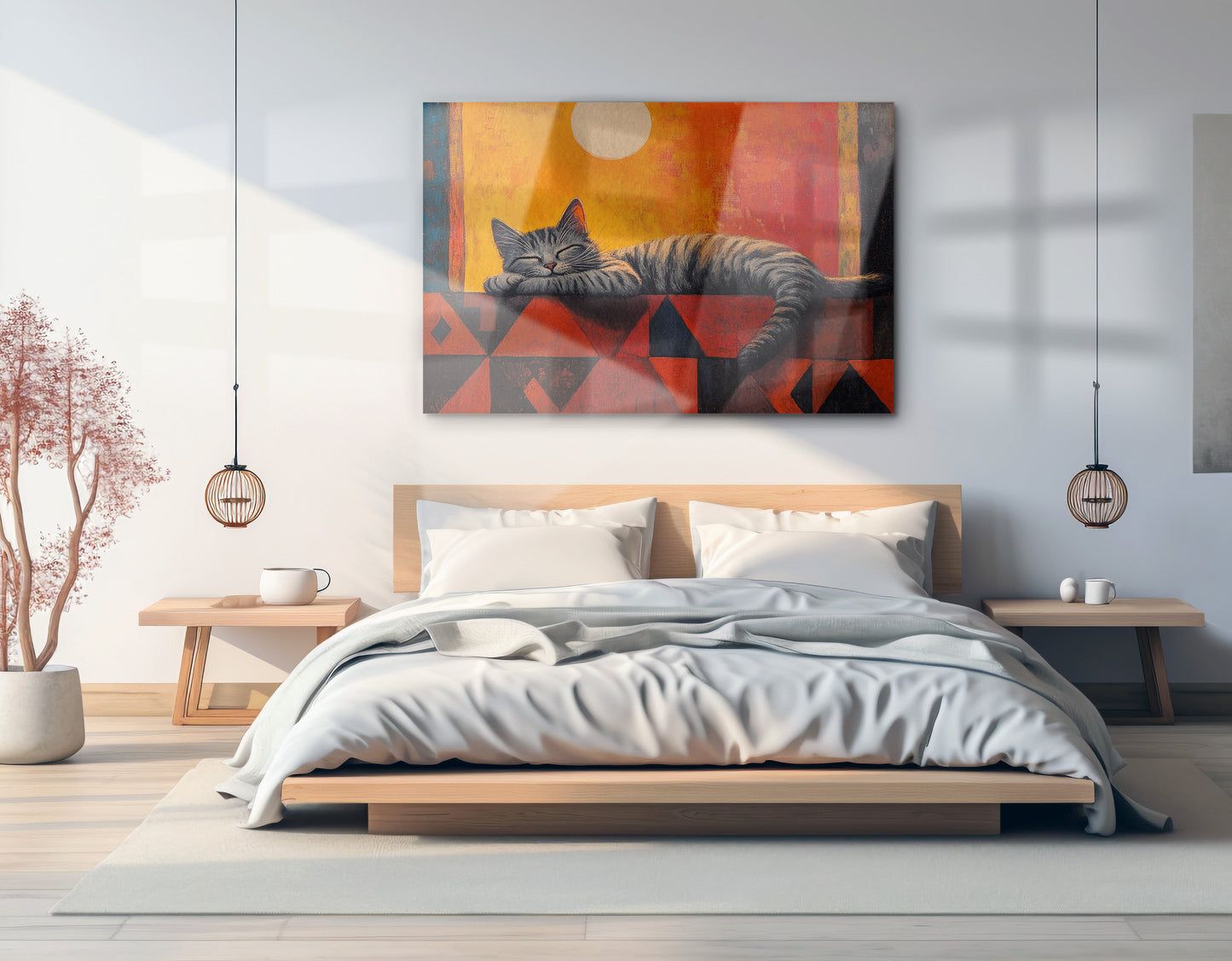 Sleeping Cat Sunset African American canvas print view 21