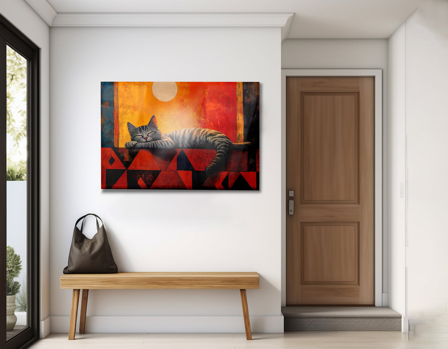 Sleeping Cat Sunset African American canvas print view 23