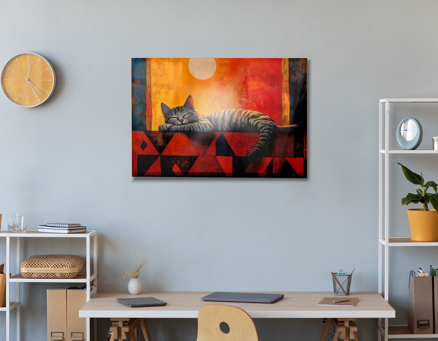 Sleeping Cat Sunset African American canvas print view 24