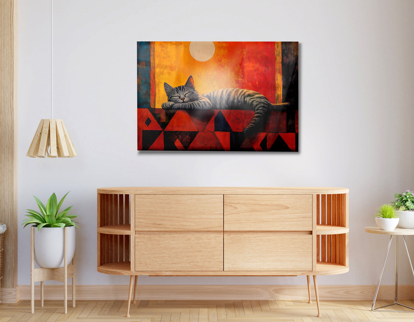 Sleeping Cat Sunset African American canvas print view 20