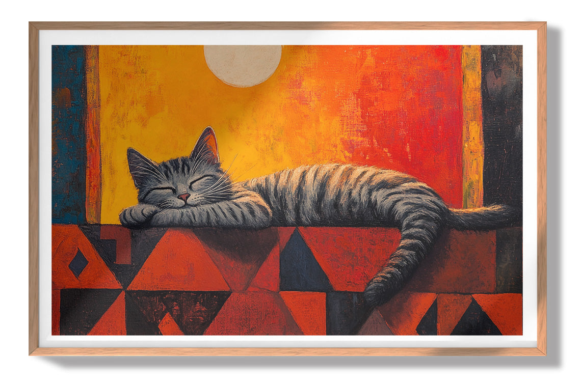 Sleeping Cat Sunset African American canvas print view 79