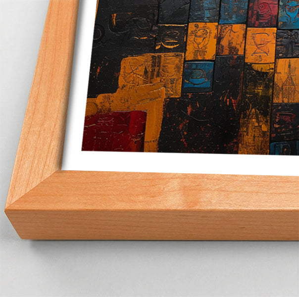 Blue Mosaic Giraffe African American canvas print view 82