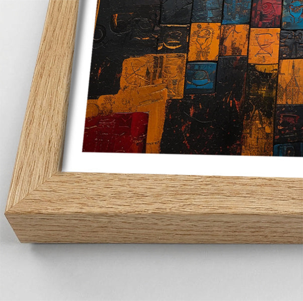 Blue Mosaic Giraffe African American canvas print view 76