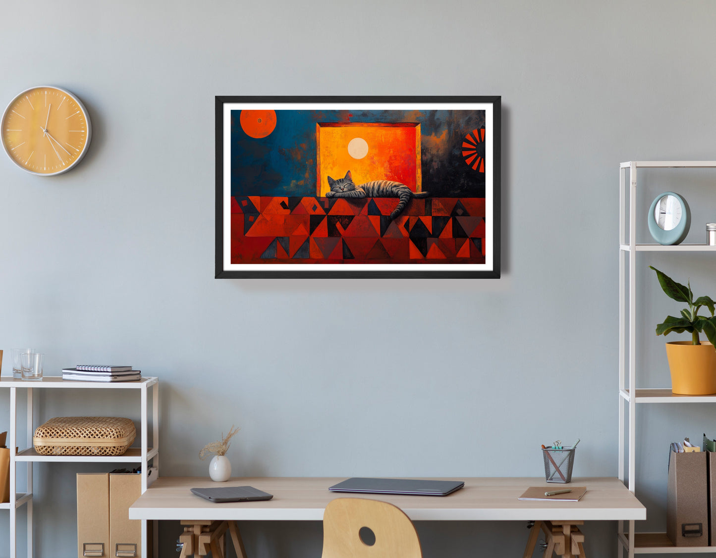 Sleeping Cat Sunset Black culture wall art view 72