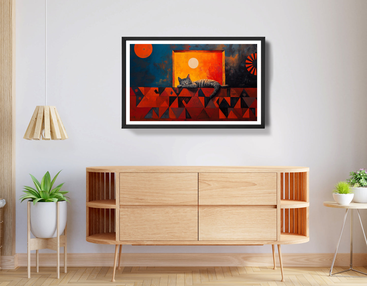 Sleeping Cat Sunset Black culture wall art view 68