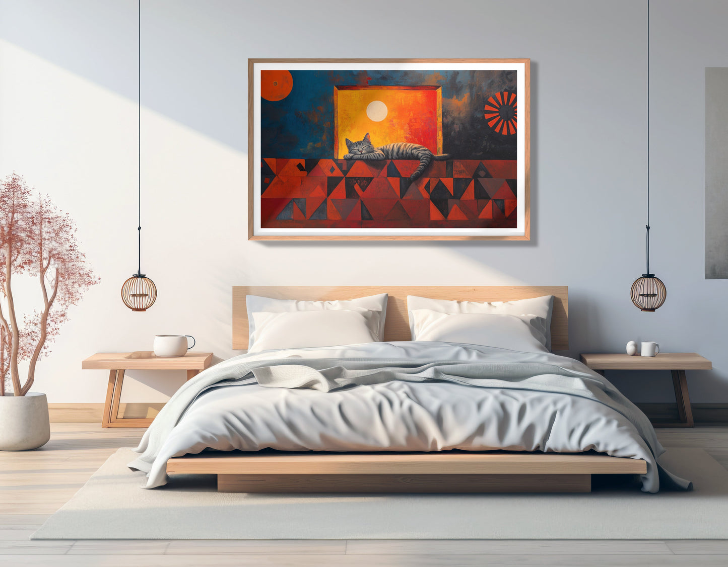 Sleeping Cat Sunset Black culture wall art view 81