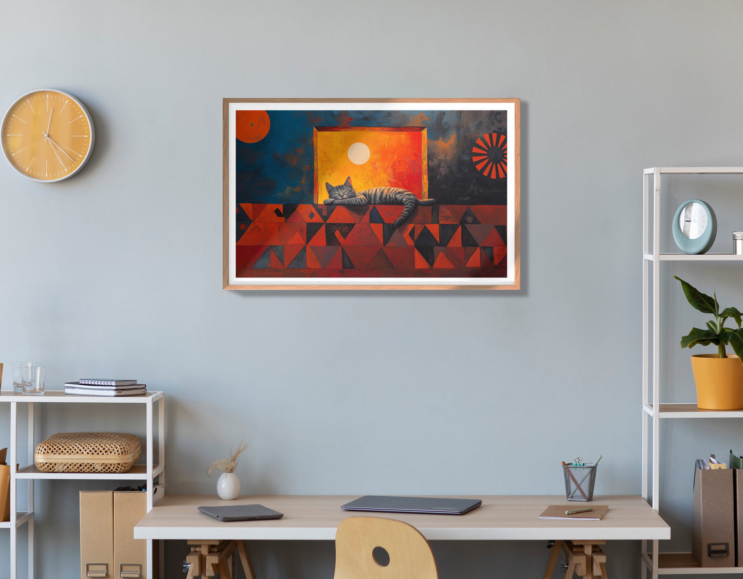 Sleeping Cat Sunset Black culture wall art view 84