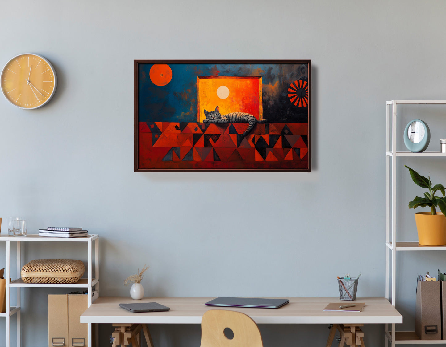 Sleeping Cat Sunset Black culture wall art view 36
