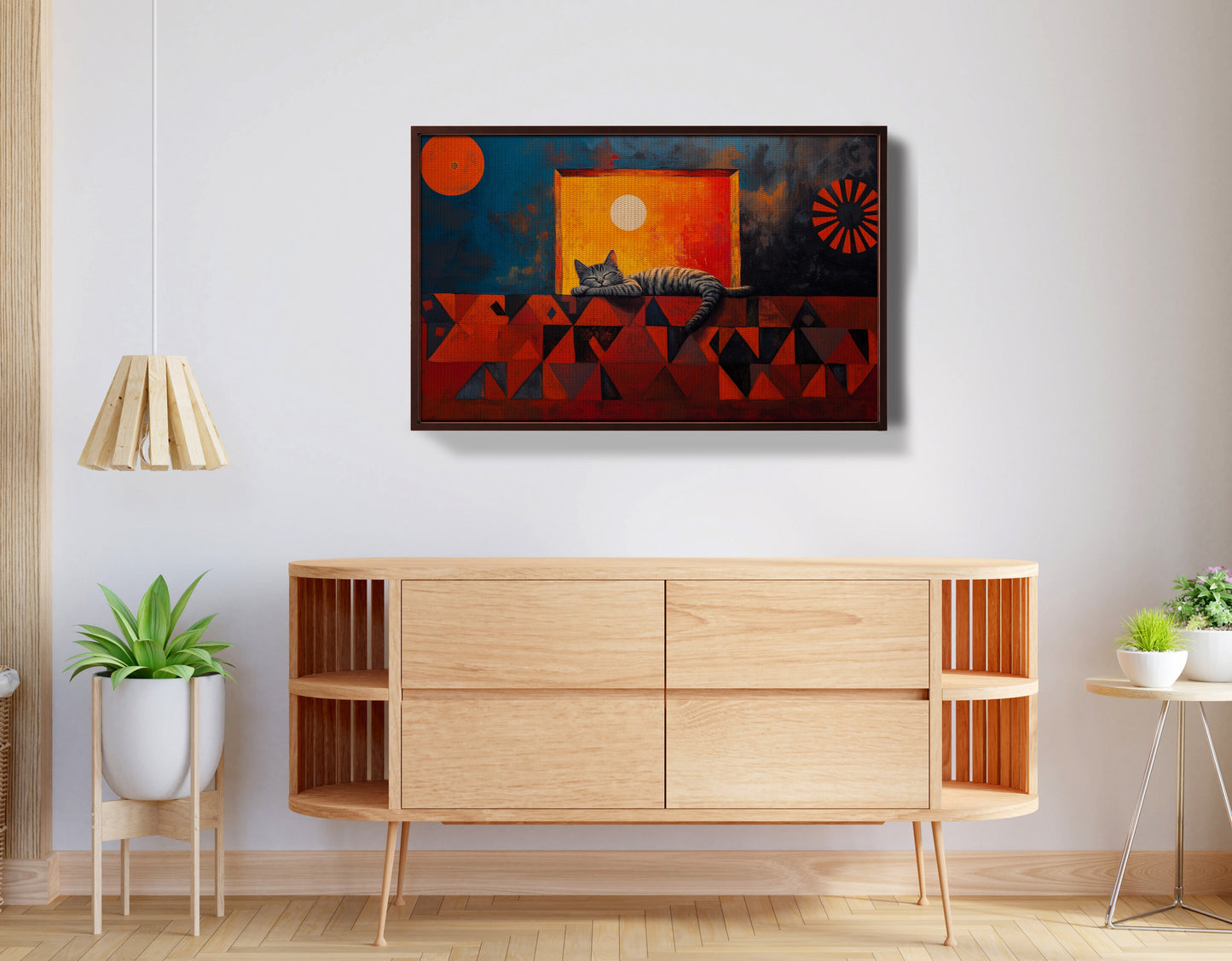 Sleeping Cat Sunset Black culture wall art view 32